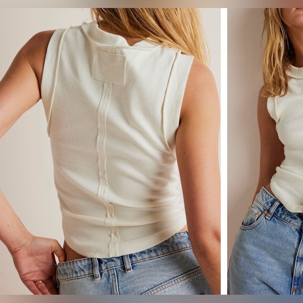 NWOT Free People We The Free Kate Tank - ivory white - XS, S, M, L, XL - Picture 3 of 12
